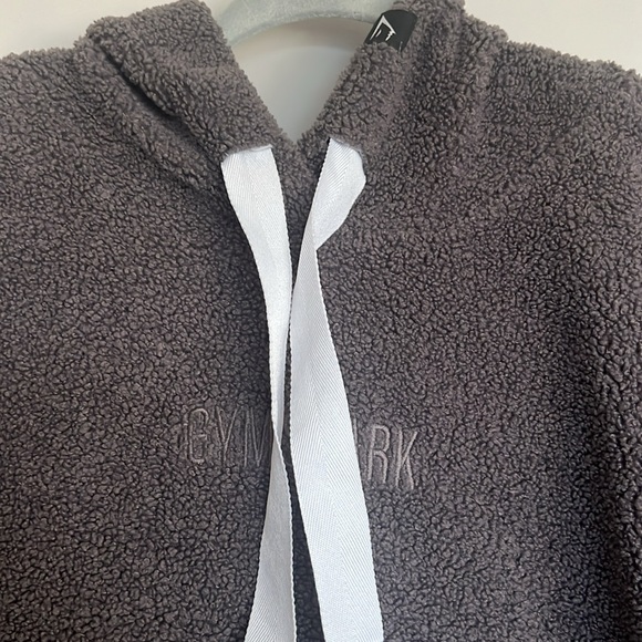 Gymshark Teddy Crop Hoodie Size Medium - Picture 2 of 4